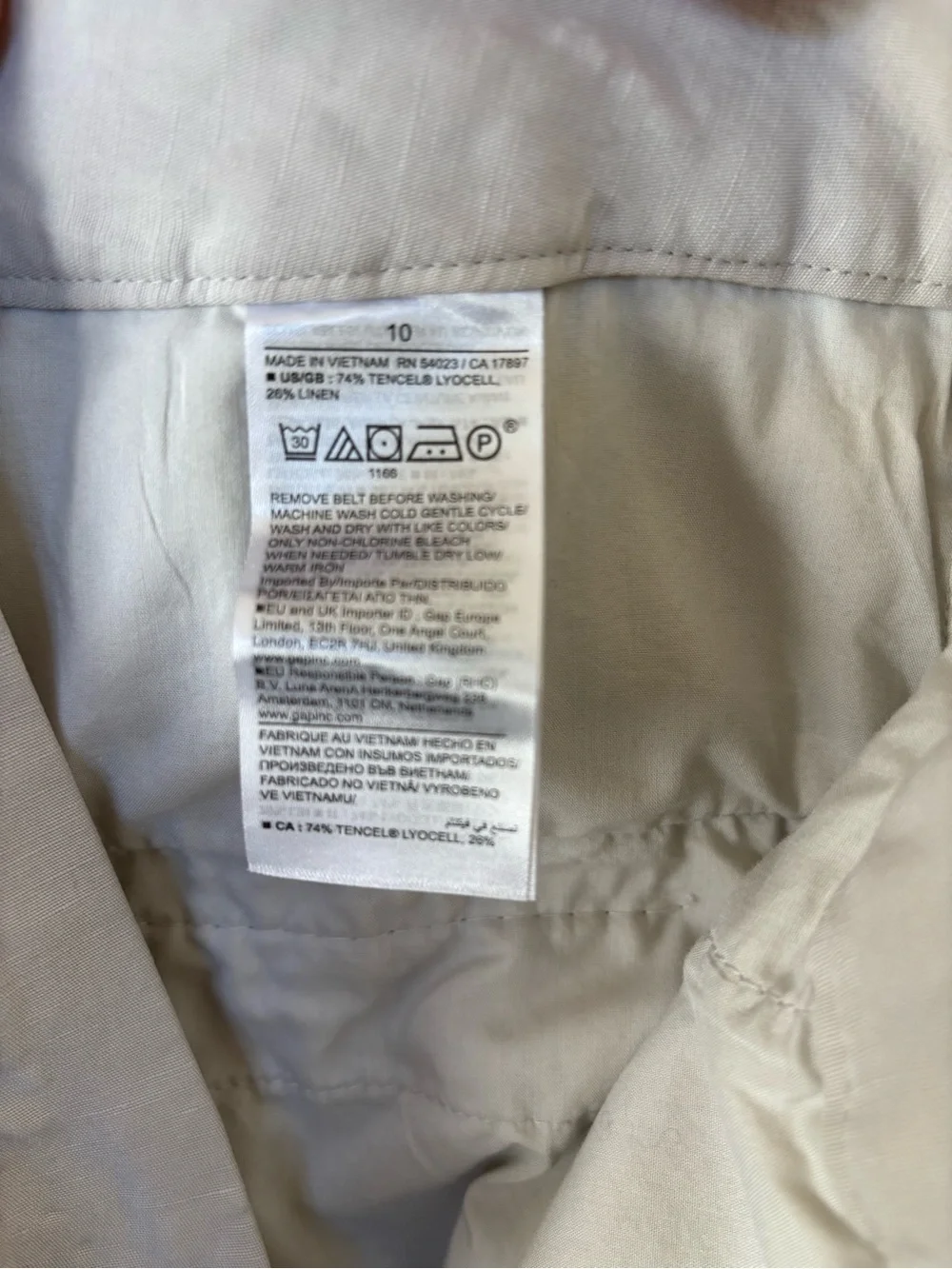 Banana Republic High-Rise Barrel Tencel Linen Blend in Lunar Dust Taupe